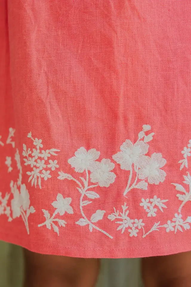 Keten Elbise Bougainvillier - 6Y