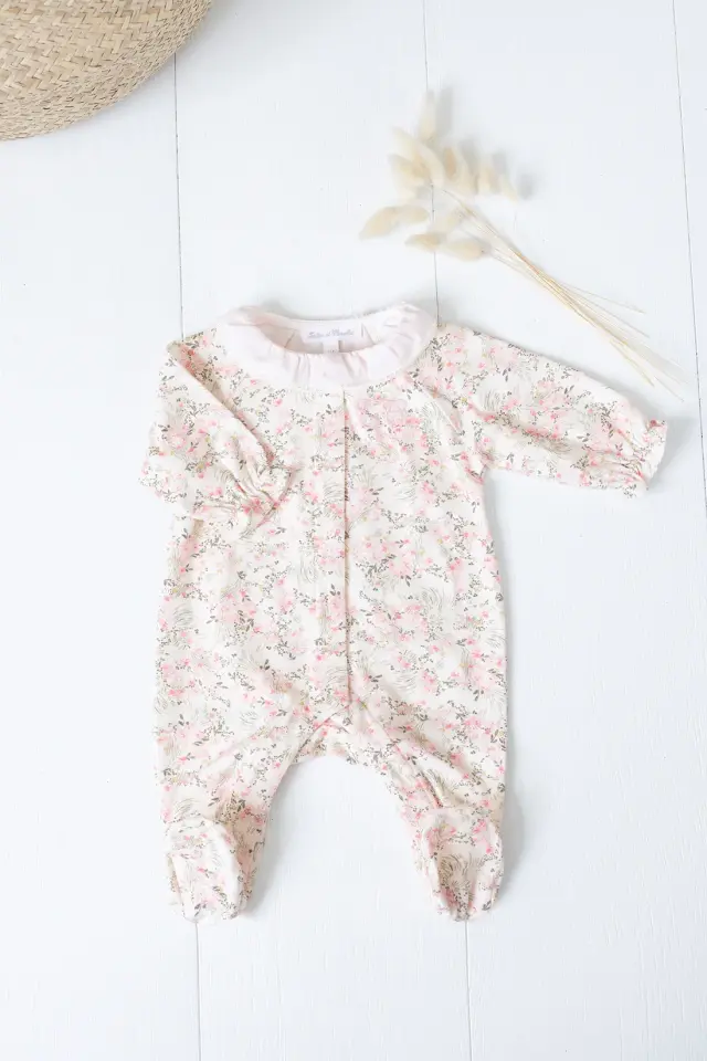 İnce Çiçekli Tulum Jardin Hivernal Rose pâle - 3M