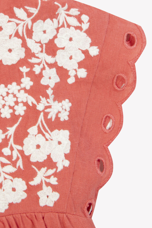 Keten Elbise Bougainvillier - Begonvil - 6Y