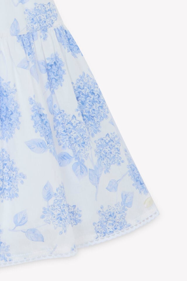desenli coton Elbise Bleu électrique - 10Y