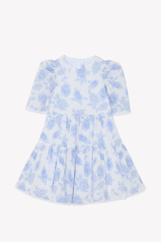 desenli coton Elbise Bleu électrique - 3Y