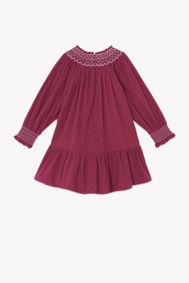 ince kadife Elbise Pembe - 6Y