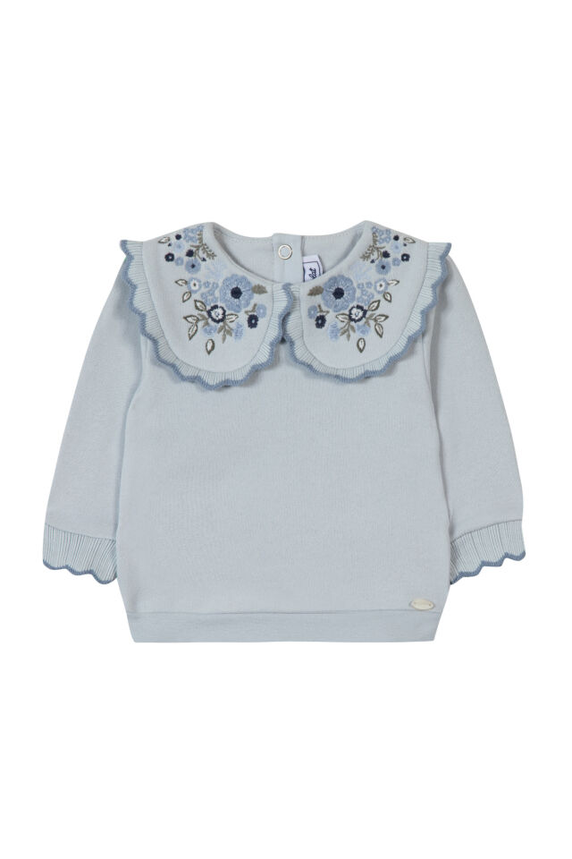 geniş yakalı Sweatshirt Mavi gri - 4Y