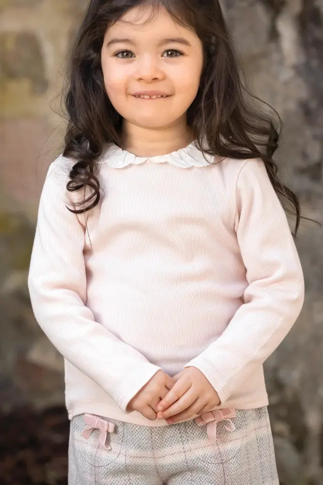 Fisto Yakalı Bluz Pembe - 4Y