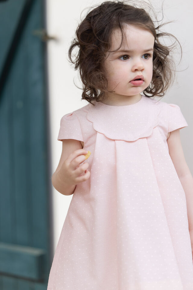 Jakarlı Elbise Pembe - 1Y