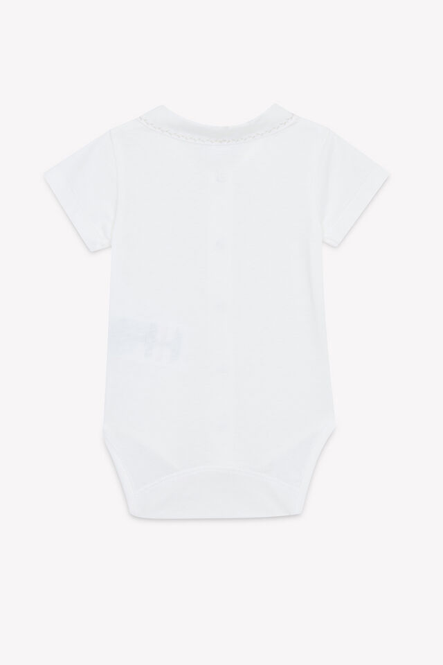 kısa kollu düz renk Body Beige chiné - 9M