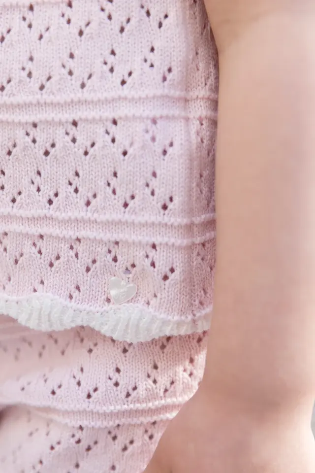 Triko Bluz + Şort Set Rose pâle - 3Y