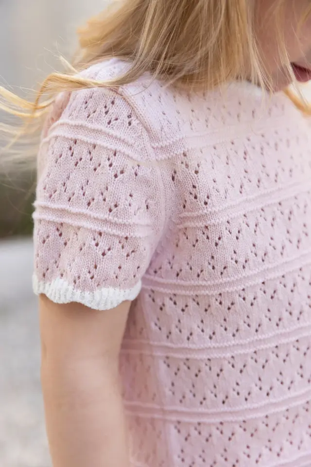 Triko Bluz + Şort Set Rose pâle - 3Y