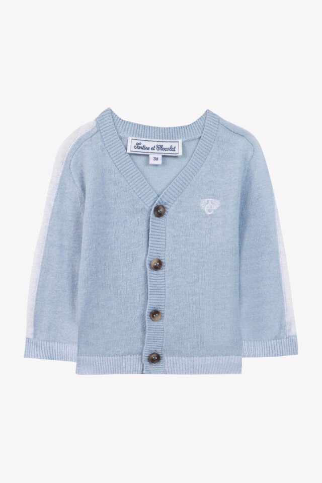 coton-keten Triko Hırka Bleu électrique - Saks mavi - 4Y