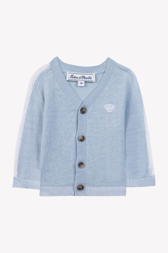 coton-keten Triko Hırka Bleu électrique - 9M