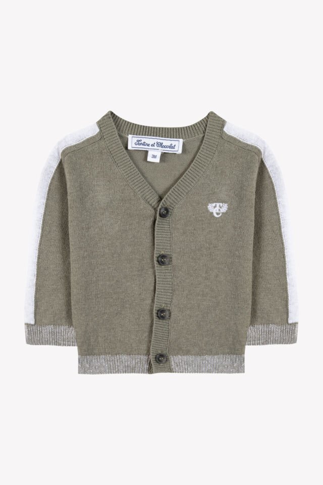 coton-keten Triko Hırka Fougère - Yeşil - 1Y
