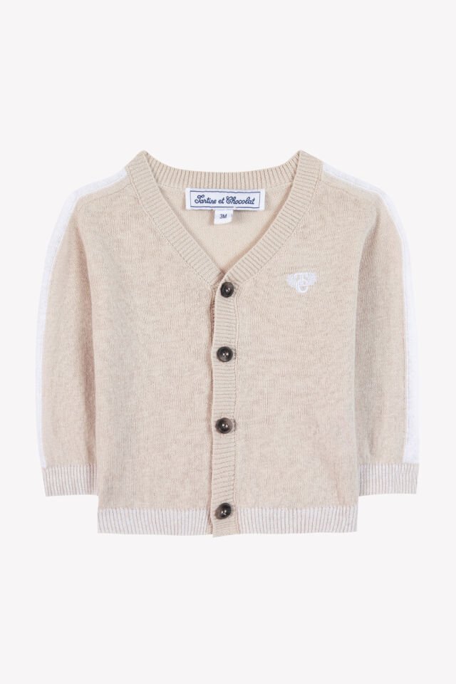 coton-keten Triko Hırka Sable - 18M