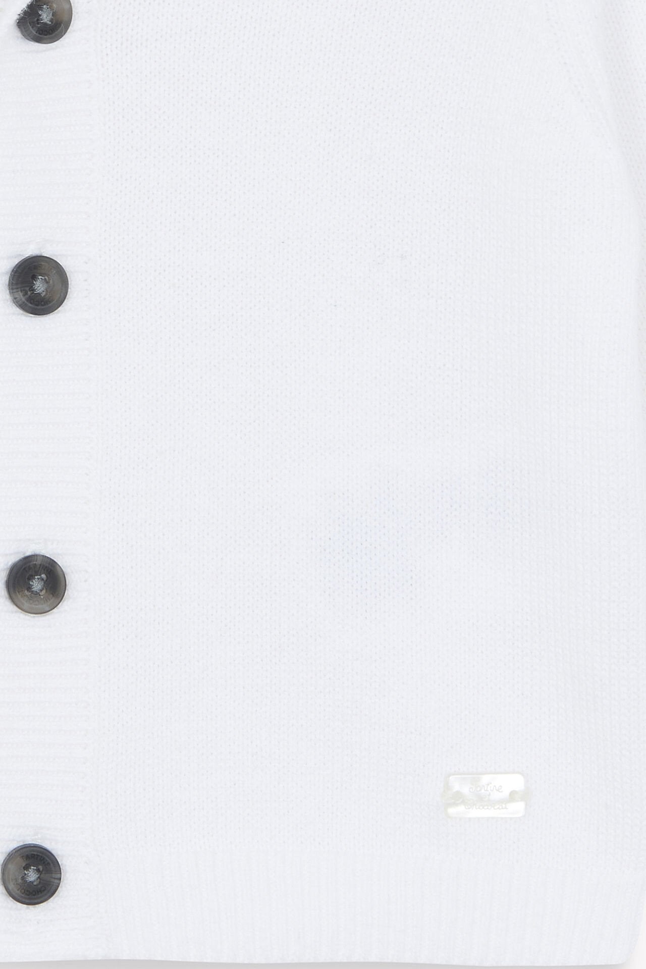 Düz Renk Triko Hırka Blanc - 18M