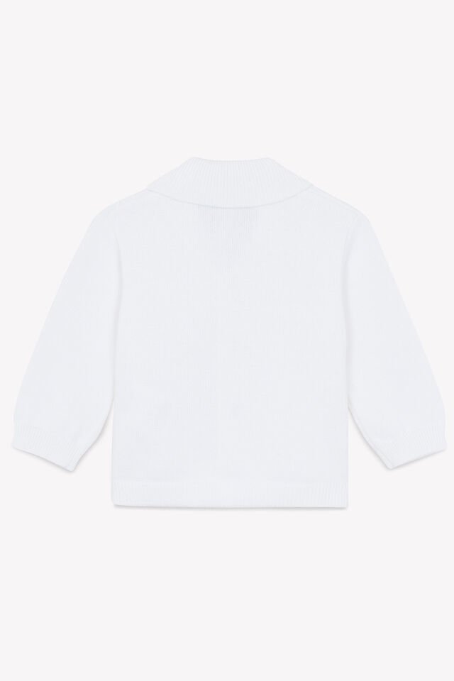 Düz Renk Triko Hırka Blanc - Beyaz - 2Y