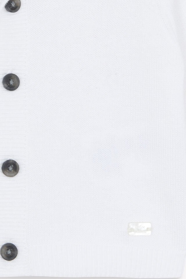 Düz Renk Triko Hırka Blanc - Beyaz - 2Y