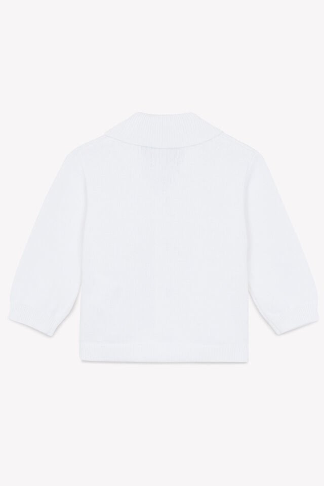 Düz Renk Triko Hırka Blanc - 3Y