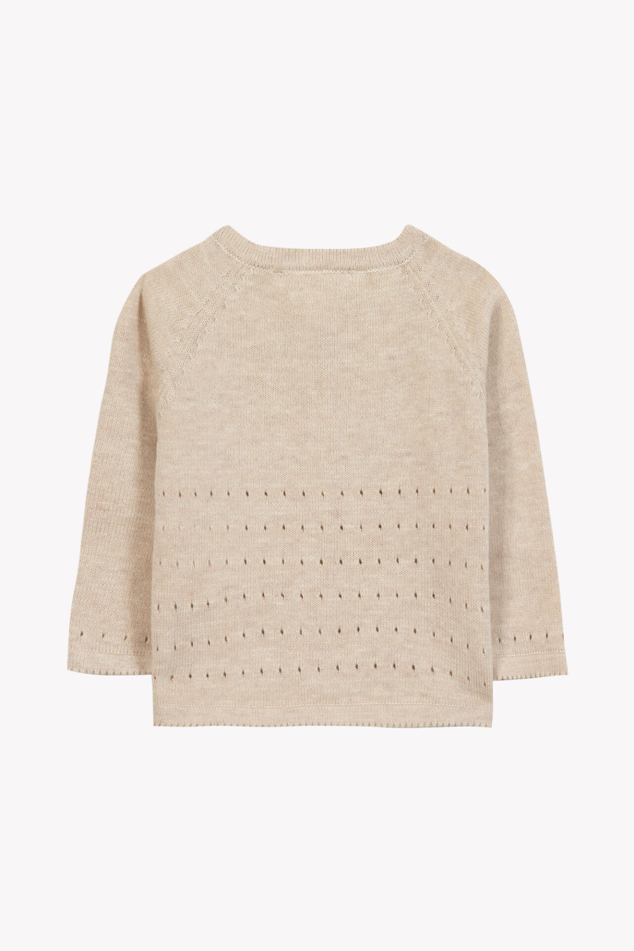 Düz Renk Triko Hırka Beige chiné - 3M