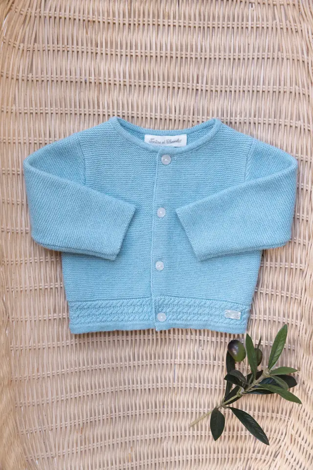 Düz Renk Triko Hırka Ciel - 3M