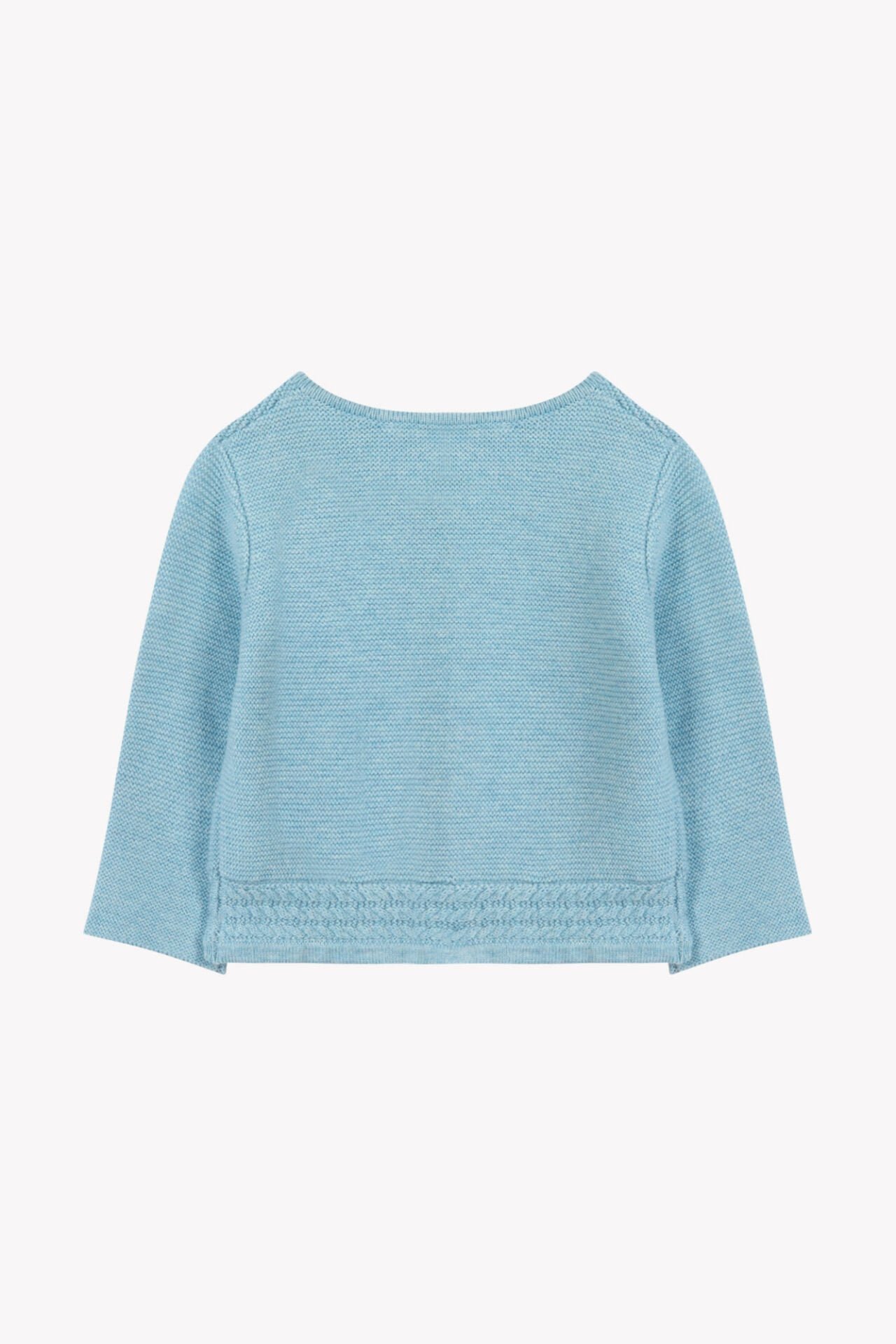 Düz renk Triko Hırka Bleu horizon chiné - 9M