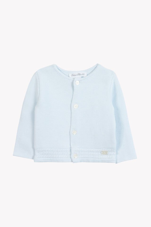 Düz renk Triko Hırka Ciel - Soft mavi - 9M