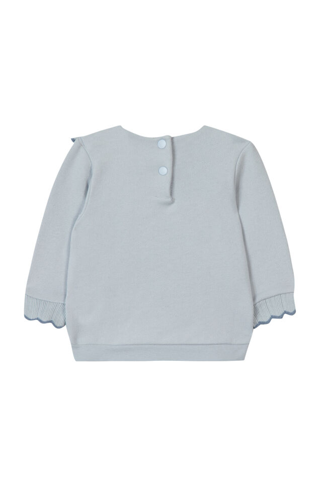 geniş yakalı Sweatshirt Mavi gri - 1Y