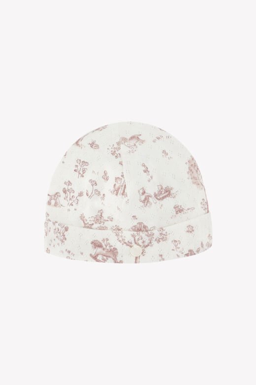 desenli pamuklu Bone Rosée - Pembe - T1