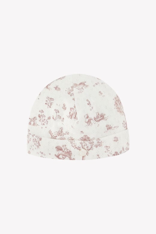 desenli pamuklu Bone Rosée - Pembe - T1