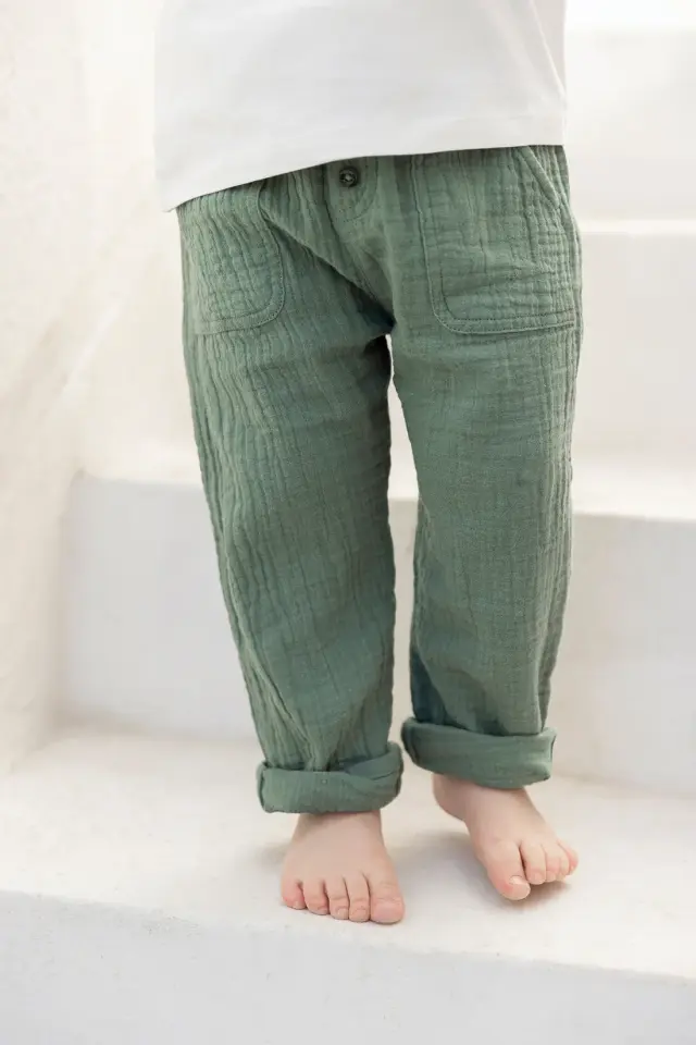 Spor Coton Pantalon Kaki - 4Y