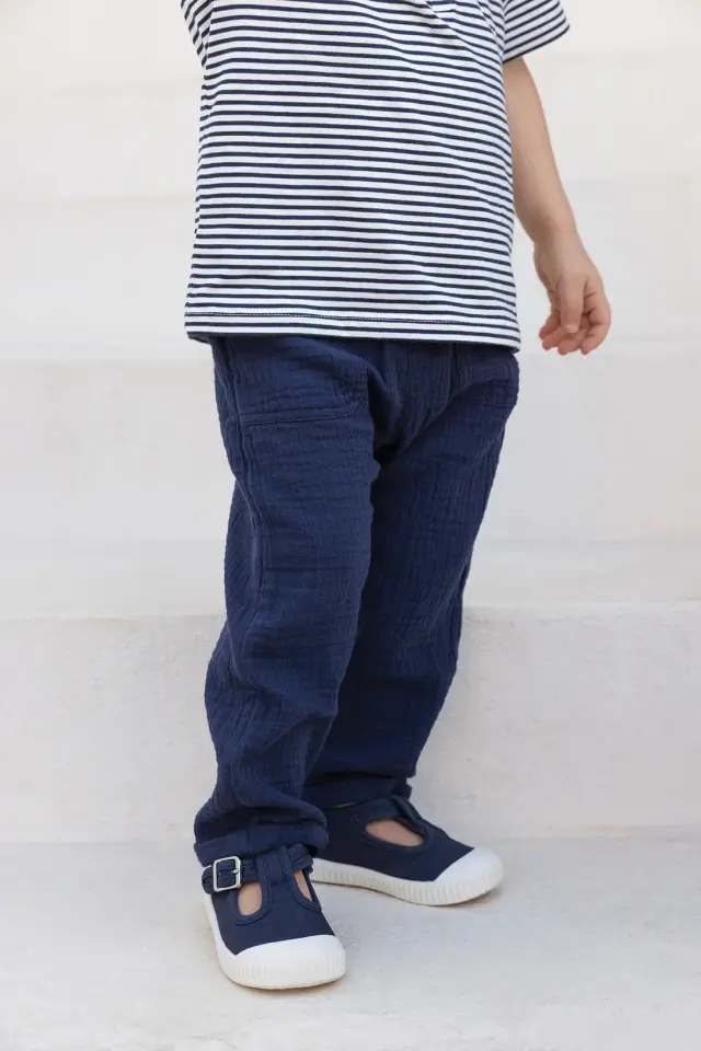 Spor Coton Pantolon Marine - 2Y