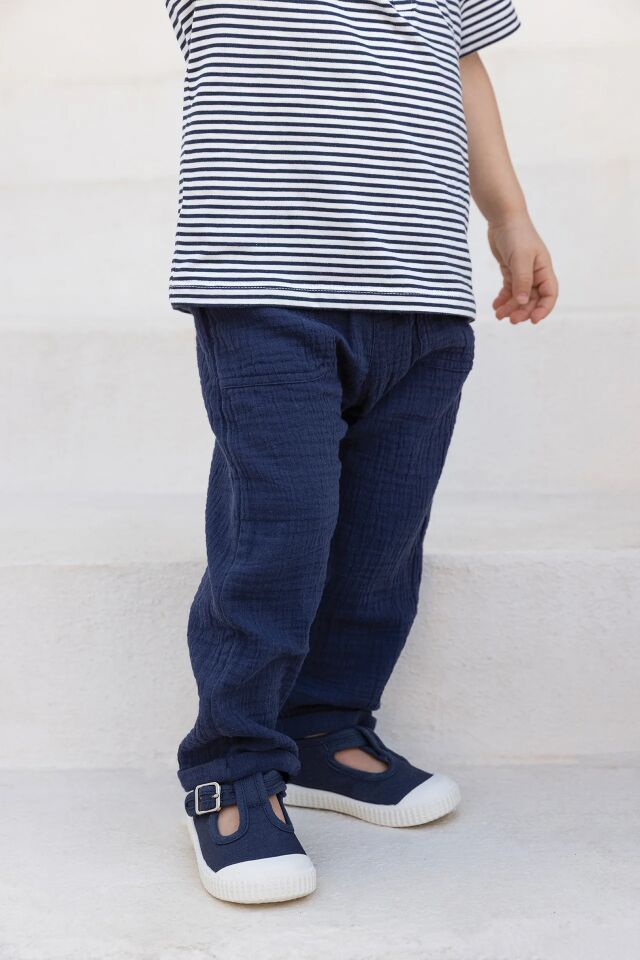 Spor Coton Pantalon Marine - 3Y