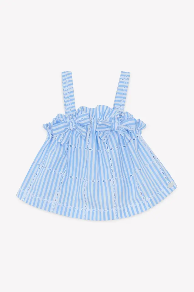 Askılı Bluz + Şort Set Mavi - 4Y