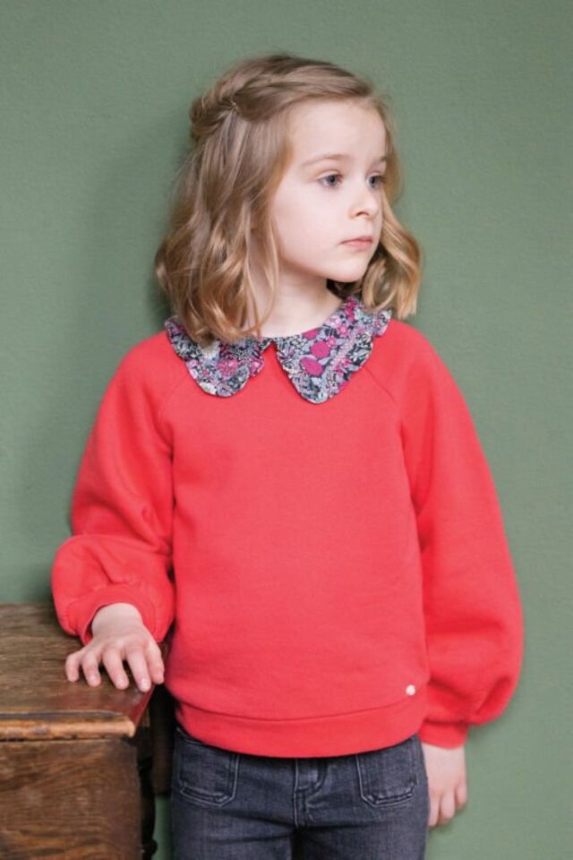 geniş yakalı Sweatshirt Begonvil - 4Y