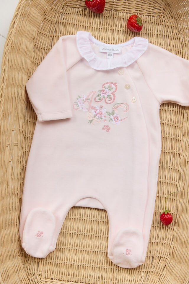 Kadife yandan açılan Tulum Rose pâle - 3M