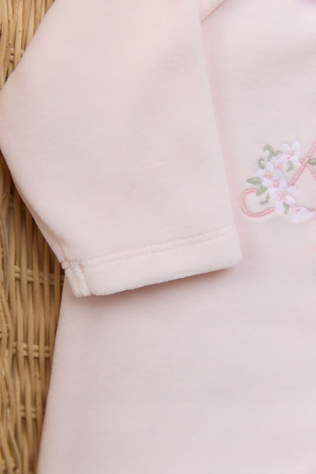 Kadife yandan açılan Tulum Rose pâle - Soft pembe - 3M