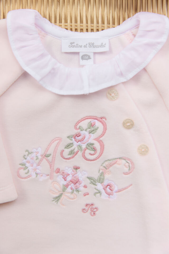 Kadife Yandan Açılan Tulum Rose pâle - NAI