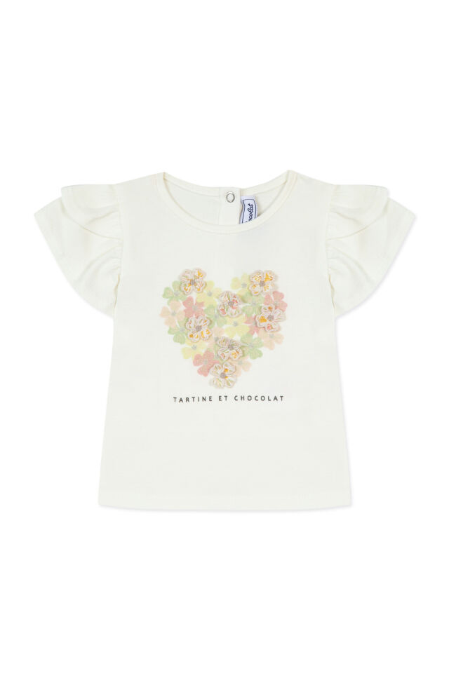 Kalp armalı T-Shirt Nacre - Ekru - 3Y