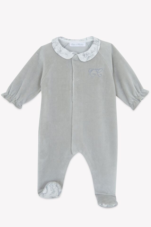 KADİFE TULUM Toile de Jouy Açık gri - 6M