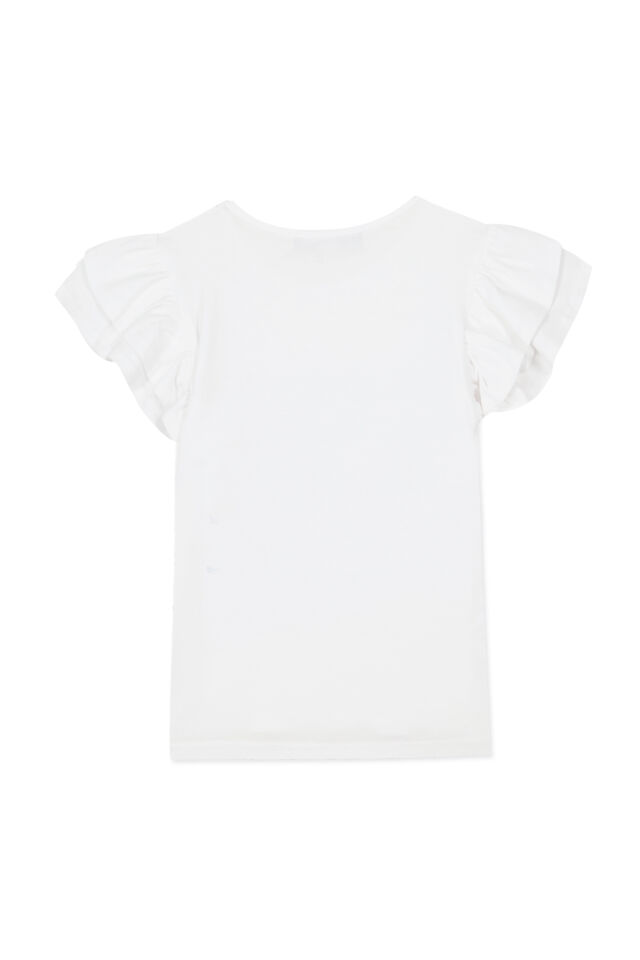 Güneş Figürlü T-shirt Blanc - 10Y