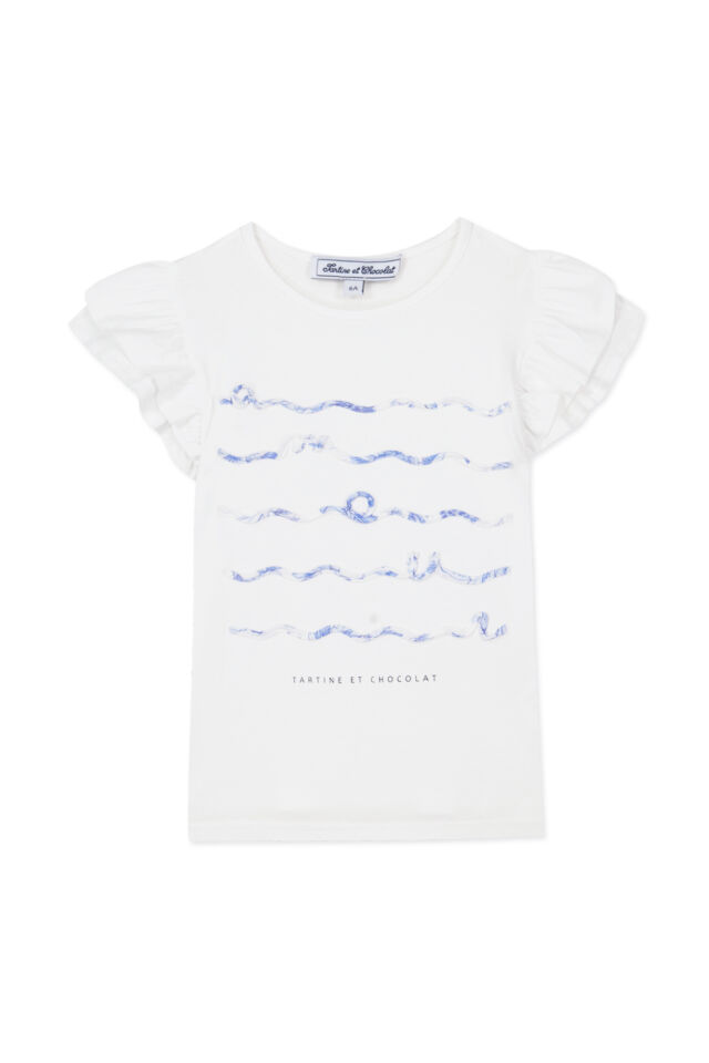 Güneş Figürlü T-shirt Blanc - 6Y