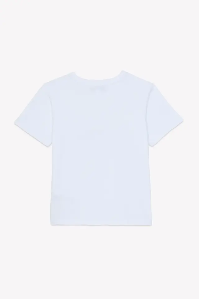 Kısa Kollu Coton T-Shirt Beyaz - 6Y