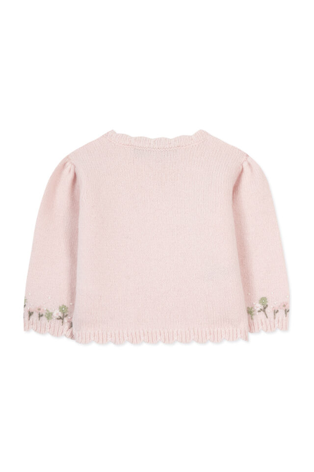 Nakışlı Hırka Soft Pembe - 6M