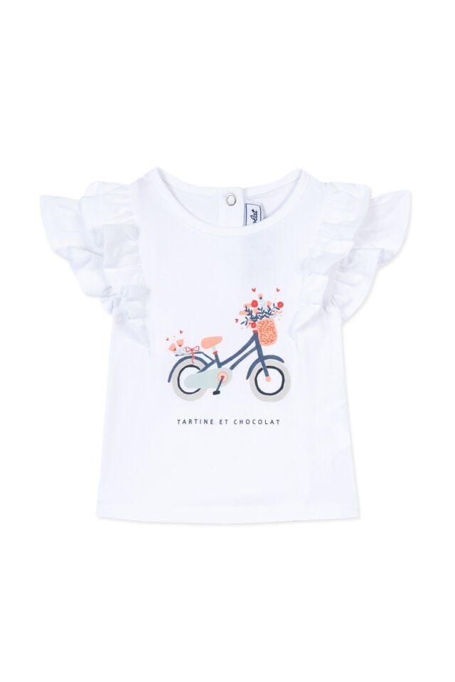 Kiraz nakışlı T-Shirt Ocre - 4Y