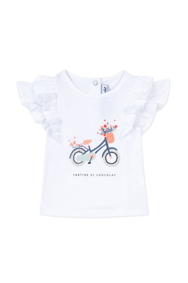 Kiraz nakışlı T-Shirt Ocre - 9M