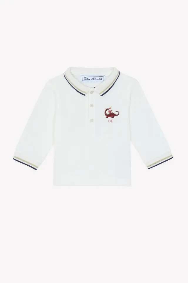 Uzun Kollu Polo Yaka T-Shirt Kum - 18M