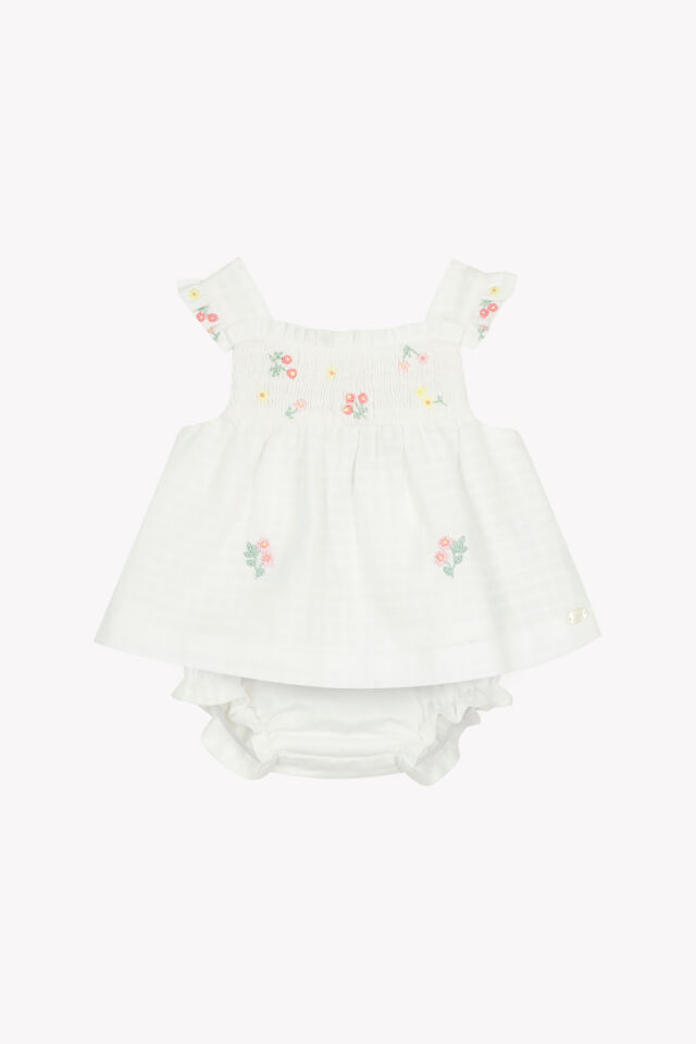 Askılı Tunik + Bloomer Set Blanc - 1Y