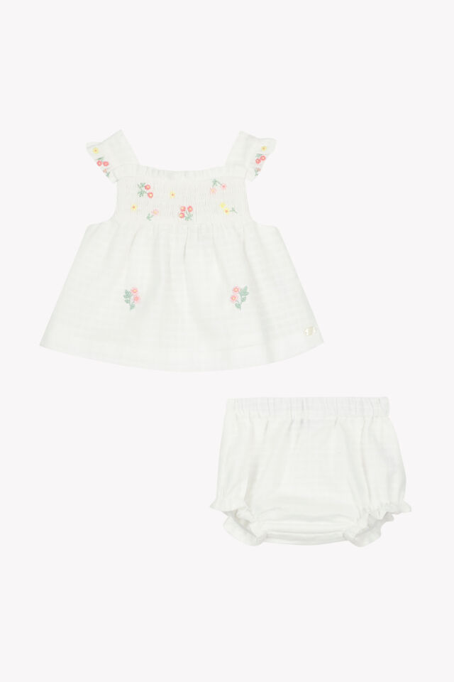 Askılı Tunik + Bloomer Set Blanc - 1Y