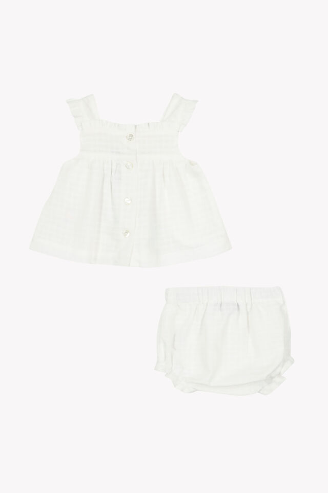 Askılı Tunik + Bloomer Set Blanc - 1Y