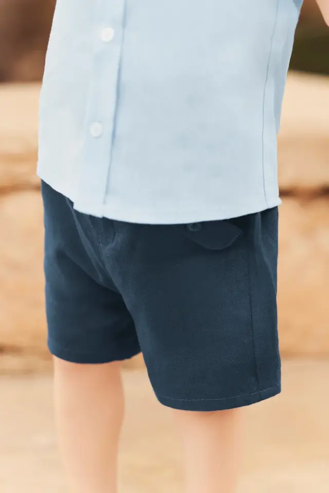 Keten Şort Marine - 3Y