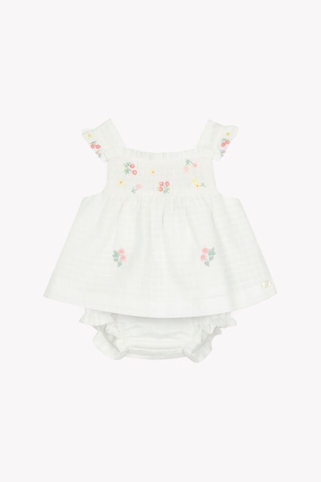 Askılı Tunik + Bloomer Set Blanc - Beyaz - 9M