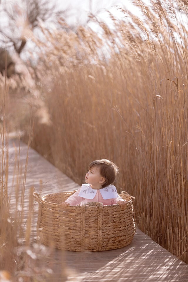 Bebe Yakalı Triko Tulum Soft Pembe - 6M